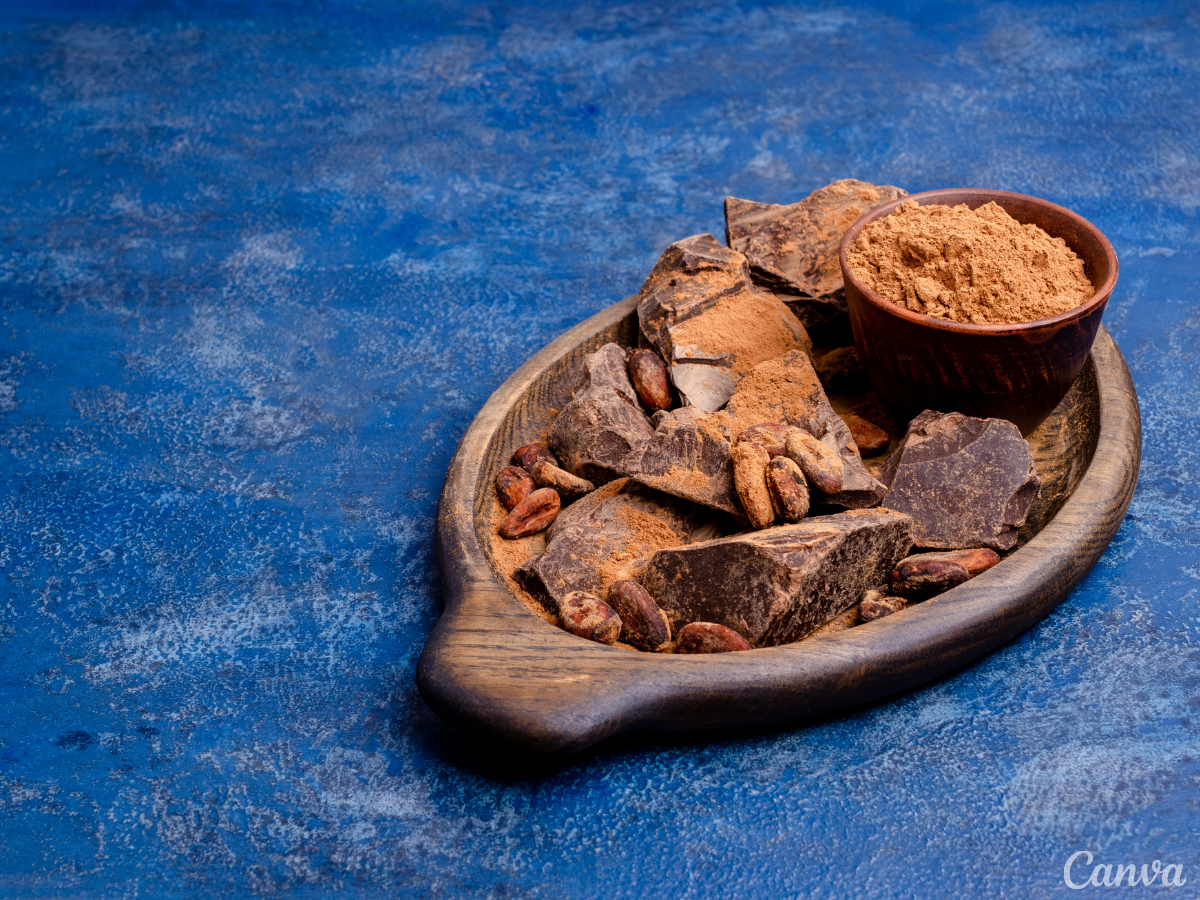 This image represents raw organic cocoa which is recommended when creating homemade chocolate.