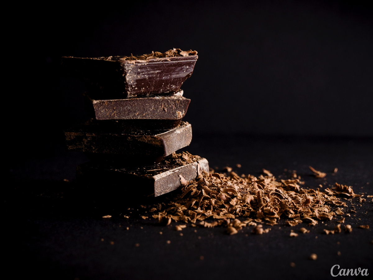 This image shows a stack of homemade chocolate. This image was taken off Canva.